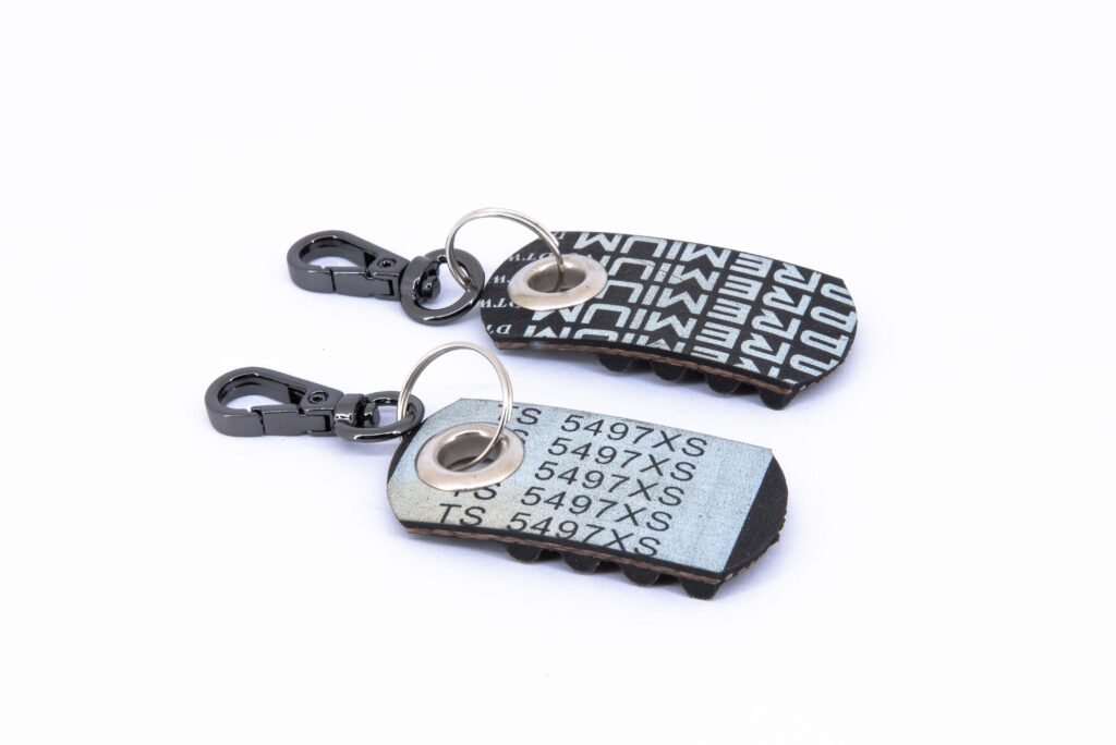 Keychain with markings from Engine Timing Belt