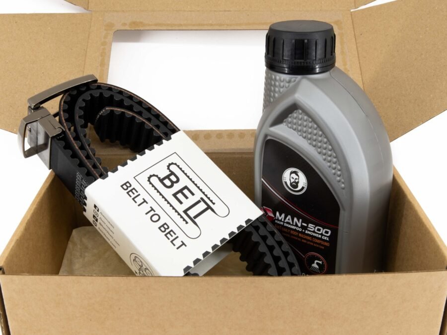 Apsukamo diržo ir dušo gelio dovanų rinkinys