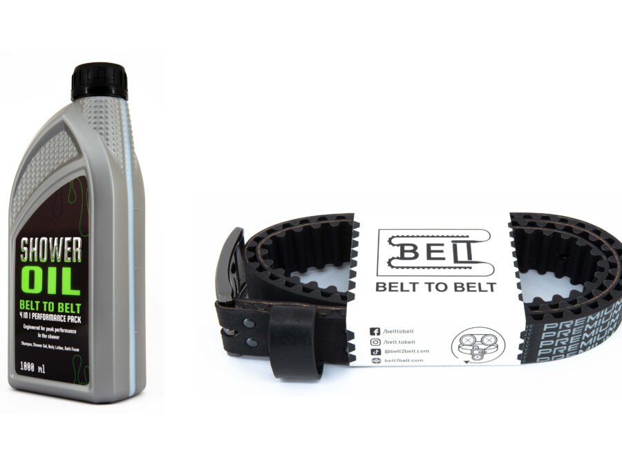 Shower oil and belt.