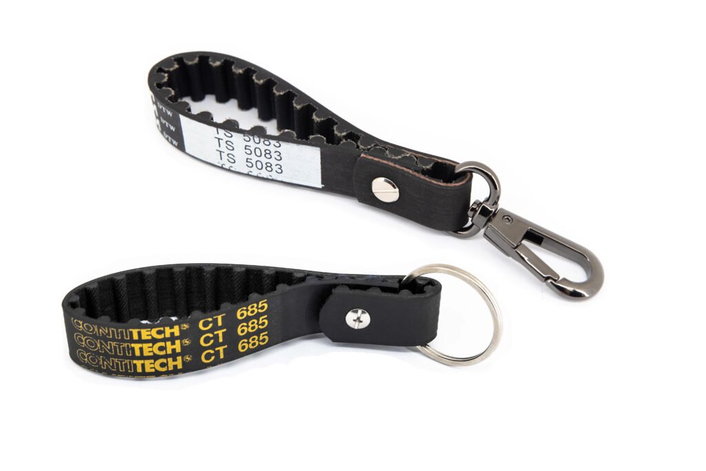 Rivet Keychain with markings from Engine Timing Belt