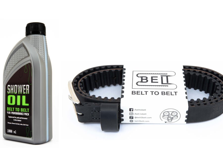 Shower oil and timing belt