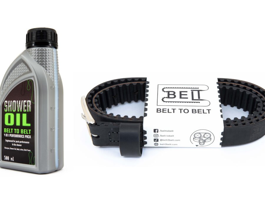 Shower oil and belt.