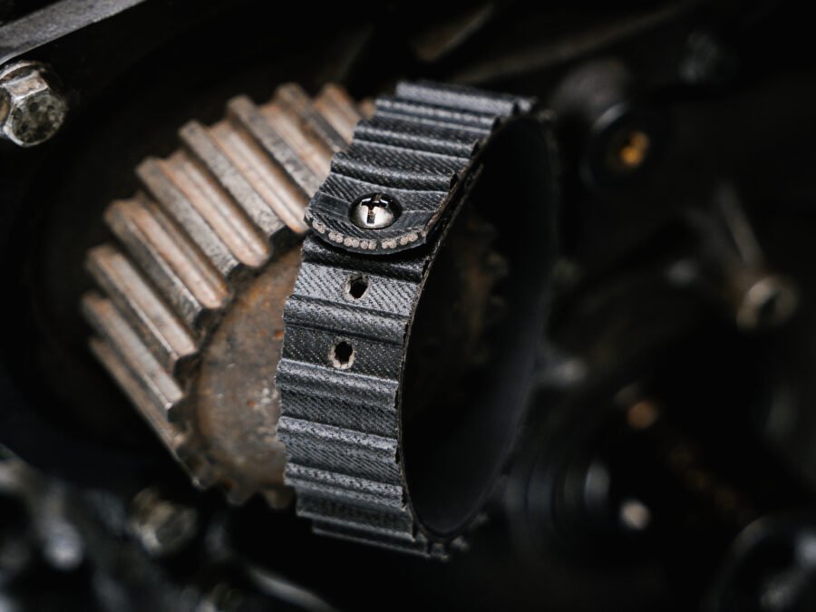 Engine belt and gear